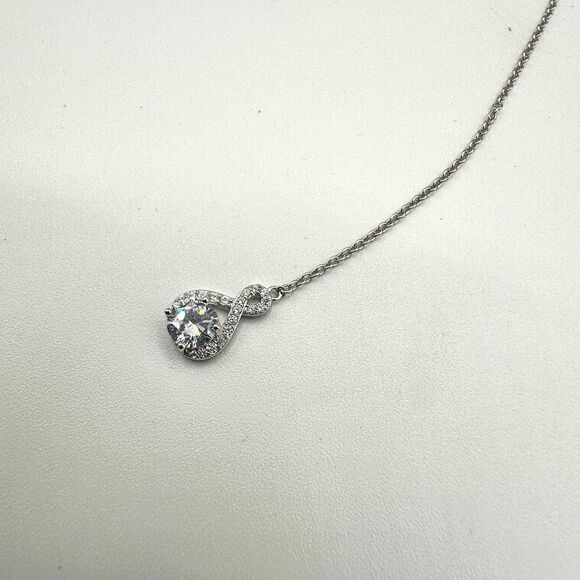 Y Shape Lariat Double Layered Adjustable CZ Necklace - Picture 4 of 9